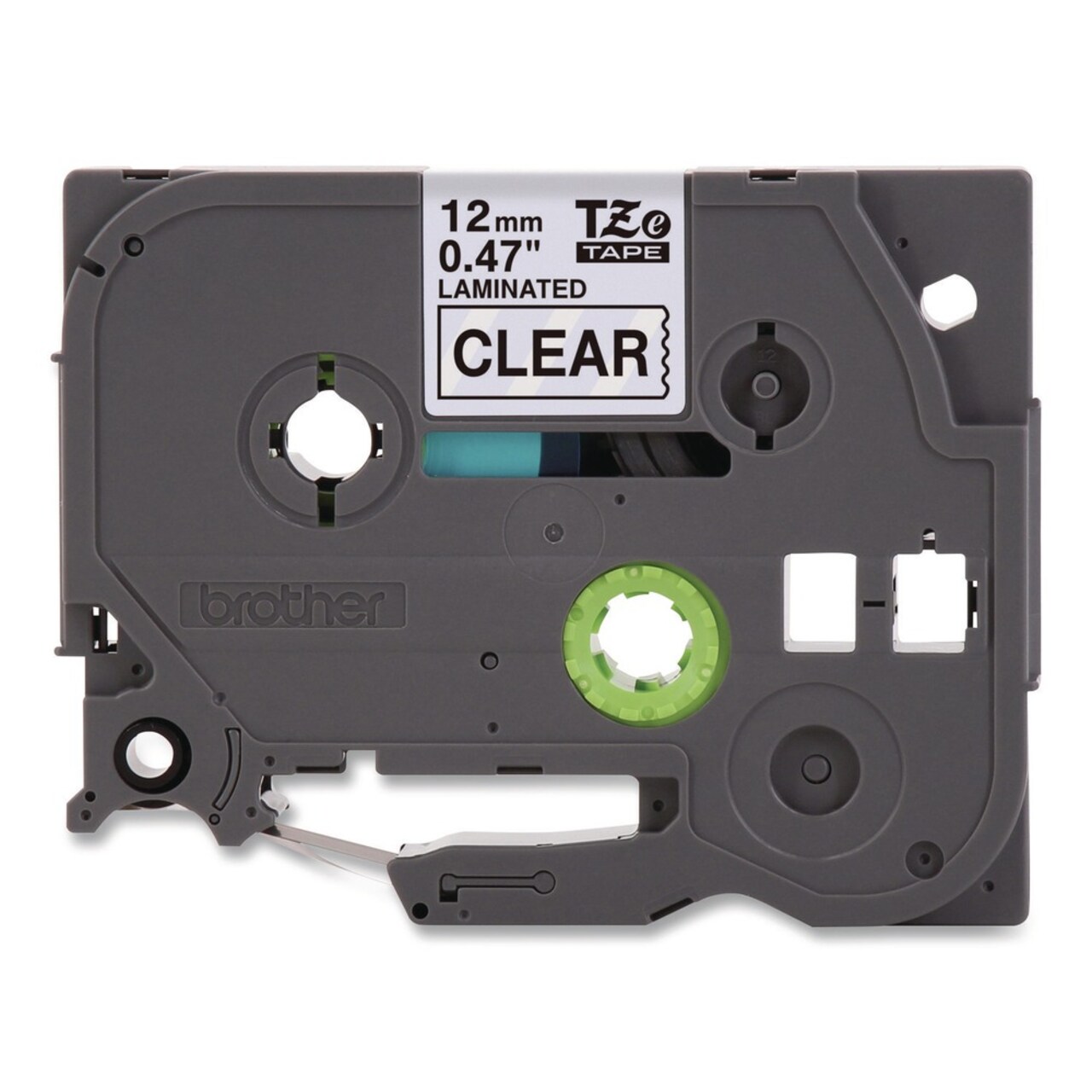 Brother P-Touch 0.47 in. x 26.2 ft. TZe Standard Adhesive Laminated Labeling Tape - Black on Clear